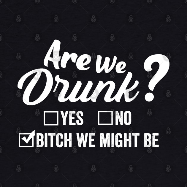 Are We Drunk Bitch We Might Be Funny Drinking by dianoo